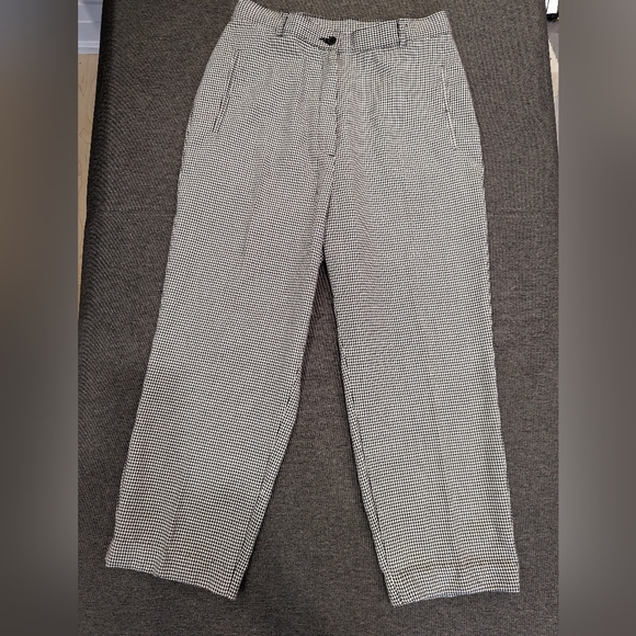 Kim Rogers high-waisted houndstooth pants size 10 Petite - Picture 2 of 4